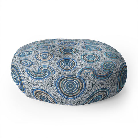 Sheila Wenzel-Ganny Boho Blue Multi Mandala Floor Pillow Round