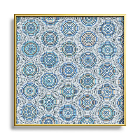 Sheila Wenzel-Ganny Boho Blue Multi Mandala Metal Square Framed Art Print