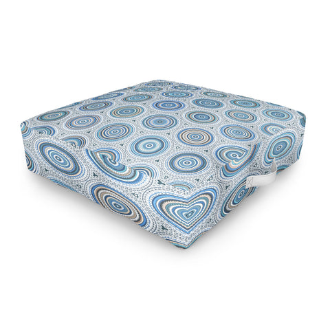 Sheila Wenzel-Ganny Boho Blue Multi Mandala Outdoor Floor Cushion