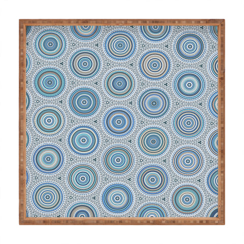 Sheila Wenzel-Ganny Boho Blue Multi Mandala Square Tray