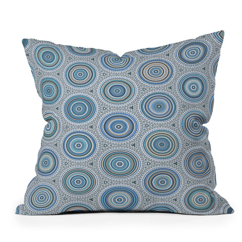 Sheila Wenzel-Ganny Boho Blue Multi Mandala Throw Pillow