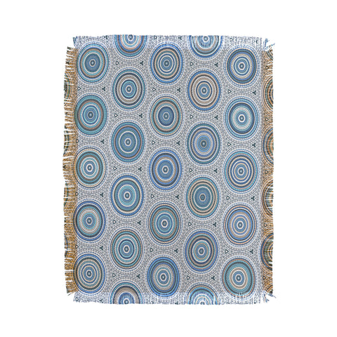 Sheila Wenzel-Ganny Boho Blue Multi Mandala Throw Blanket