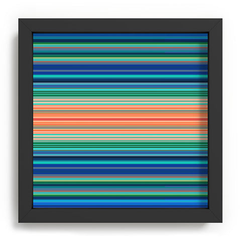 Sheila Wenzel-Ganny Bold Blue Orange Stripes Recessed Framing Square