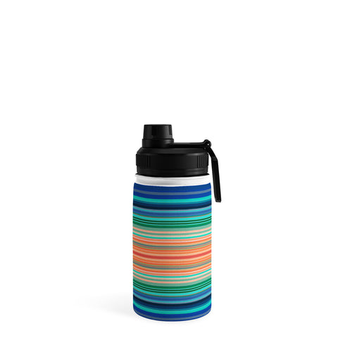 Sheila Wenzel-Ganny Bold Blue Orange Stripes Water Bottle