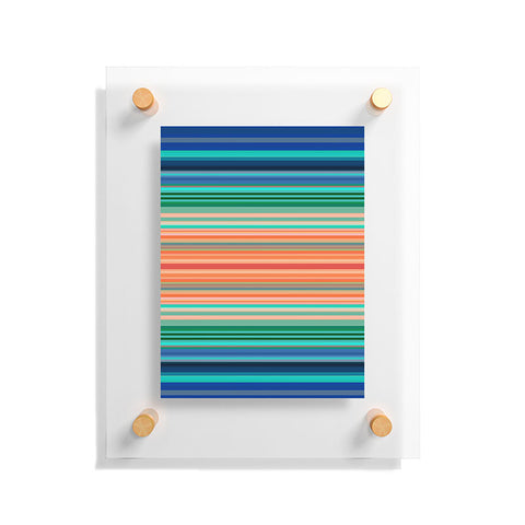 Sheila Wenzel-Ganny Bold Blue Orange Stripes Floating Acrylic Print