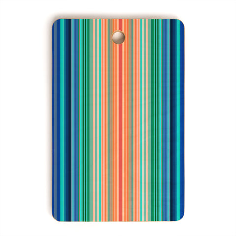 Sheila Wenzel-Ganny Bold Blue Orange Stripes Cutting Board Rectangle