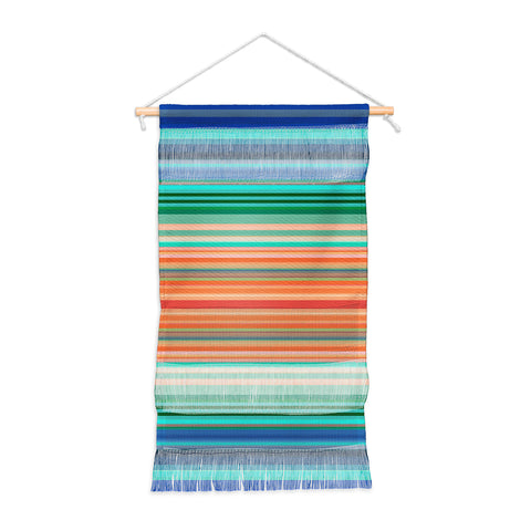 Sheila Wenzel-Ganny Bold Blue Orange Stripes Wall Hanging Portrait