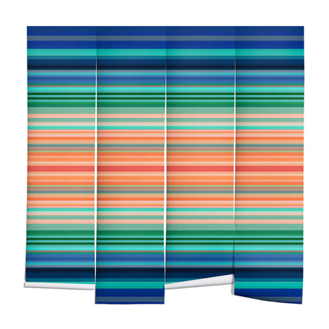 Sheila Wenzel-Ganny Bold Blue Orange Stripes Wall Mural