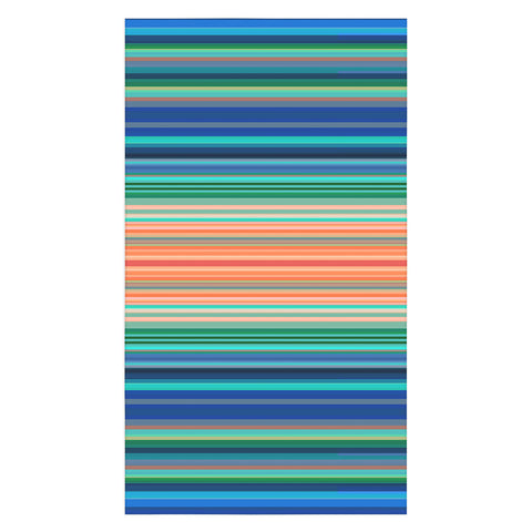 Sheila Wenzel-Ganny Bold Blue Orange Stripes Tablecloth