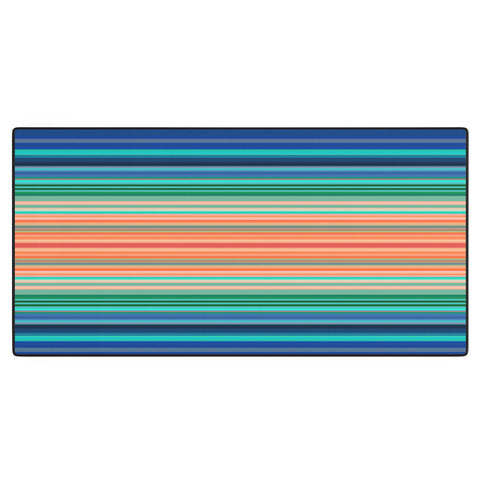Sheila Wenzel-Ganny Bold Blue Orange Stripes Desk Mat