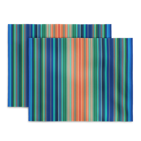 Sheila Wenzel-Ganny Bold Blue Orange Stripes Placemat