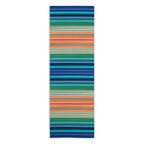 Sheila Wenzel-Ganny Bold Blue Orange Stripes Yoga Towel