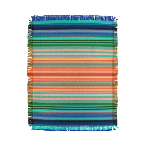 Sheila Wenzel-Ganny Bold Blue Orange Stripes Throw Blanket