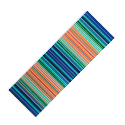 Sheila Wenzel-Ganny Bold Blue Orange Stripes Yoga Mat