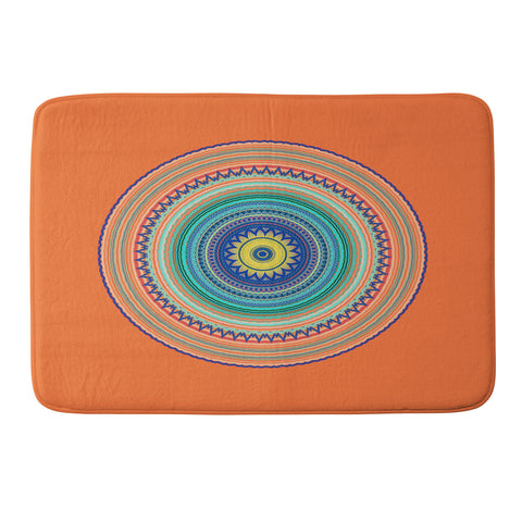 Sheila Wenzel-Ganny Bright Boho Orange Mandala Memory Foam Bath Mat