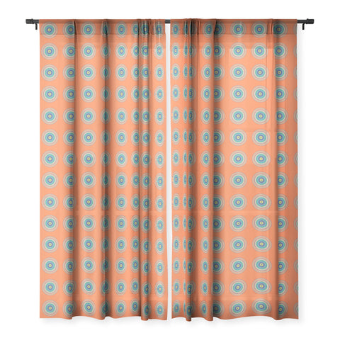 Sheila Wenzel-Ganny Bright Boho Orange Mandala Sheer Window Curtain