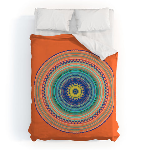 Sheila Wenzel-Ganny Bright Boho Orange Mandala Duvet Cover