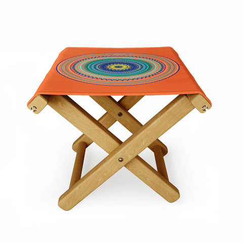 Sheila Wenzel-Ganny Bright Boho Orange Mandala Folding Stool