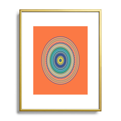 Sheila Wenzel-Ganny Bright Boho Orange Mandala Metal Framed Art Print