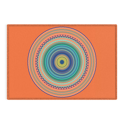 Sheila Wenzel-Ganny Bright Boho Orange Mandala Outdoor Rug