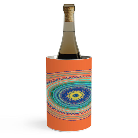 Sheila Wenzel-Ganny Bright Boho Orange Mandala Wine Chiller