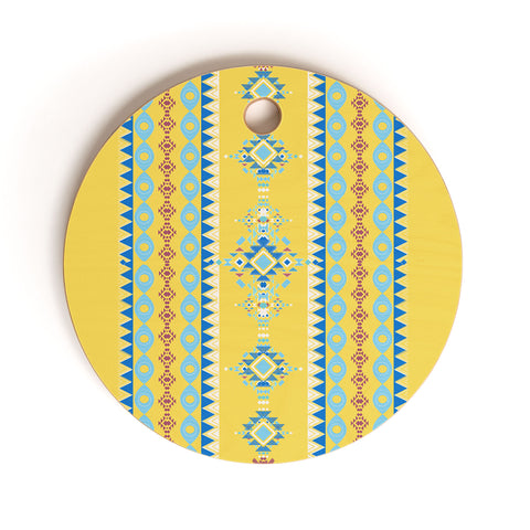 Sheila Wenzel-Ganny Bright Boho Tribal Pattern Cutting Board Round