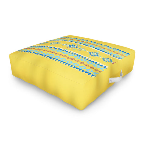 Sheila Wenzel-Ganny Bright Boho Tribal Pattern Outdoor Floor Cushion