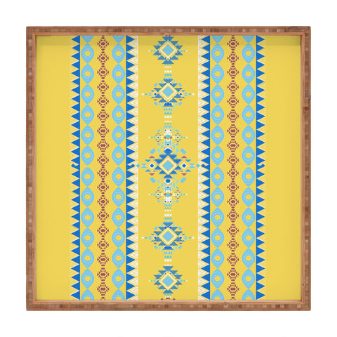 Sheila Wenzel-Ganny Bright Boho Tribal Pattern Square Tray