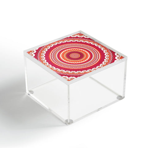 Sheila Wenzel-Ganny Bright Pink Coral Mandala Acrylic Box