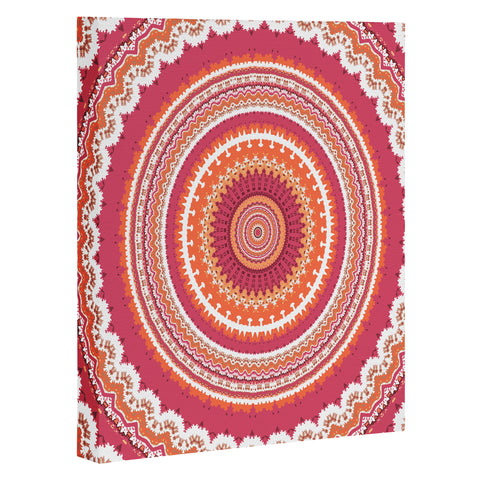 Sheila Wenzel-Ganny Bright Pink Coral Mandala Art Canvas