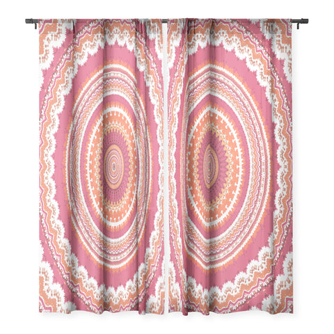 Sheila Wenzel-Ganny Bright Pink Coral Mandala Sheer Non Repeat