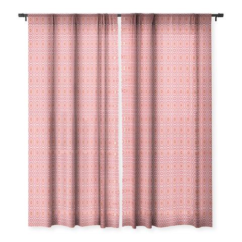Sheila Wenzel-Ganny Bright Pink Coral Mandala Sheer Window Curtain