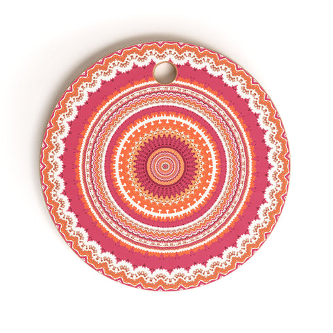 Sheila Wenzel-Ganny Bright Pink Coral Mandala Cutting Board Round