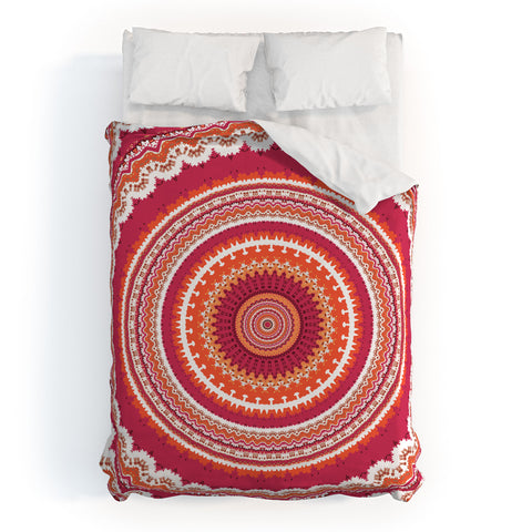 Sheila Wenzel-Ganny Bright Pink Coral Mandala Duvet Cover