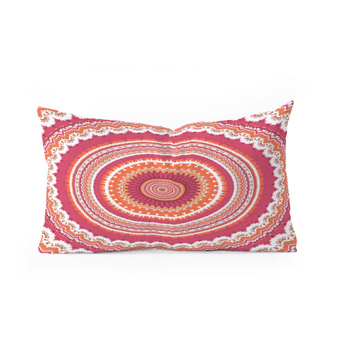 Sheila Wenzel-Ganny Bright Pink Coral Mandala Oblong Throw Pillow