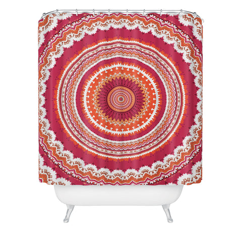 Sheila Wenzel-Ganny Bright Pink Coral Mandala Shower Curtain