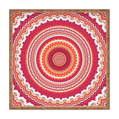 Sheila Wenzel-Ganny Bright Pink Coral Mandala Square Tray