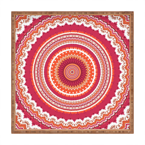 Sheila Wenzel-Ganny Bright Pink Coral Mandala Square Tray