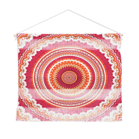 Sheila Wenzel-Ganny Bright Pink Coral Mandala Wall Hanging Landscape