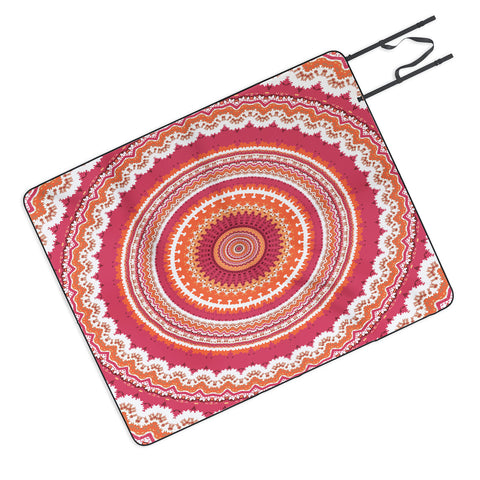 Sheila Wenzel-Ganny Bright Pink Coral Mandala Picnic Blanket