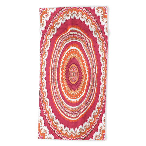 Sheila Wenzel-Ganny Bright Pink Coral Mandala Beach Towel