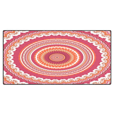 Sheila Wenzel-Ganny Bright Pink Coral Mandala Desk Mat