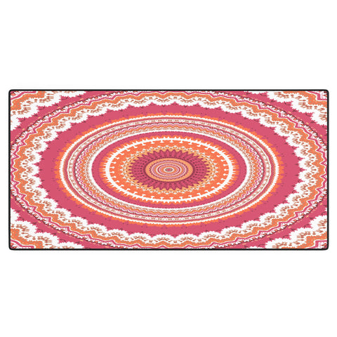 Sheila Wenzel-Ganny Bright Pink Coral Mandala Desk Mat