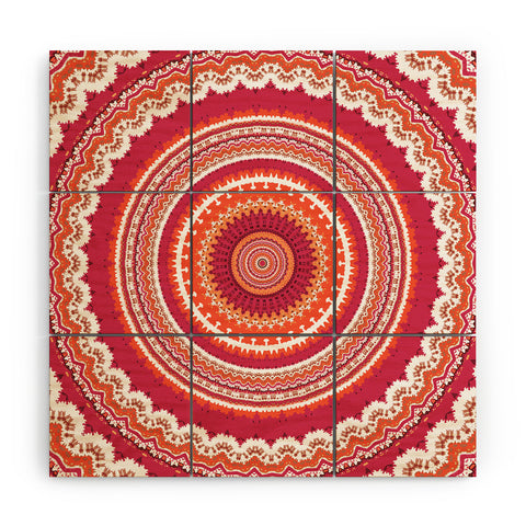 Sheila Wenzel-Ganny Bright Pink Coral Mandala Wood Wall Mural