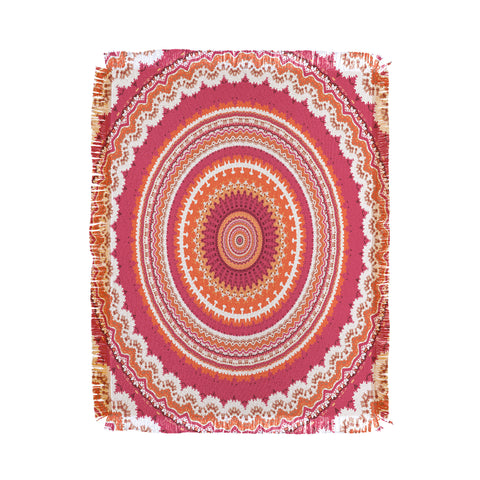 Sheila Wenzel-Ganny Bright Pink Coral Mandala Throw Blanket