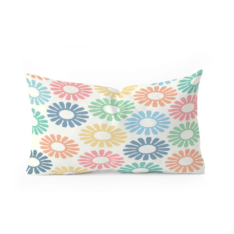 Sheila Wenzel-Ganny Colorful Daisy Pattern Oblong Throw Pillow