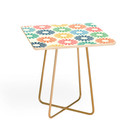 Sheila Wenzel-Ganny Colorful Daisy Pattern Side Table