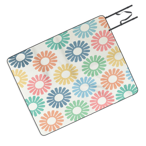 Sheila Wenzel-Ganny Colorful Daisy Pattern Picnic Blanket
