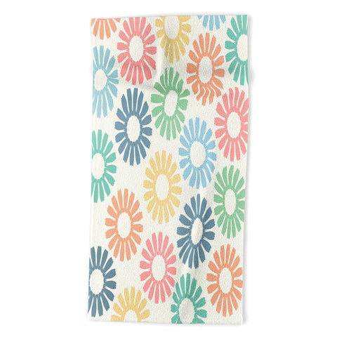 Sheila Wenzel-Ganny Colorful Daisy Pattern Beach Towel