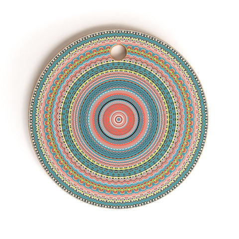 Sheila Wenzel-Ganny Colorful Pastel Mandala Cutting Board Round